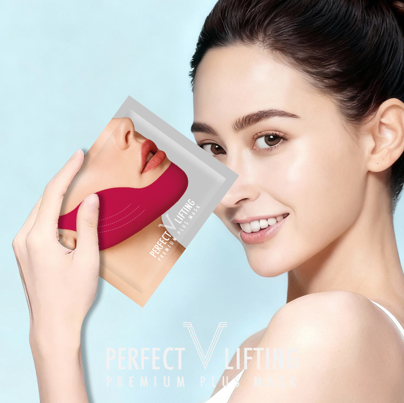 V Face Collagen Red Bandage Gel Non-soak Ear-loop Mask