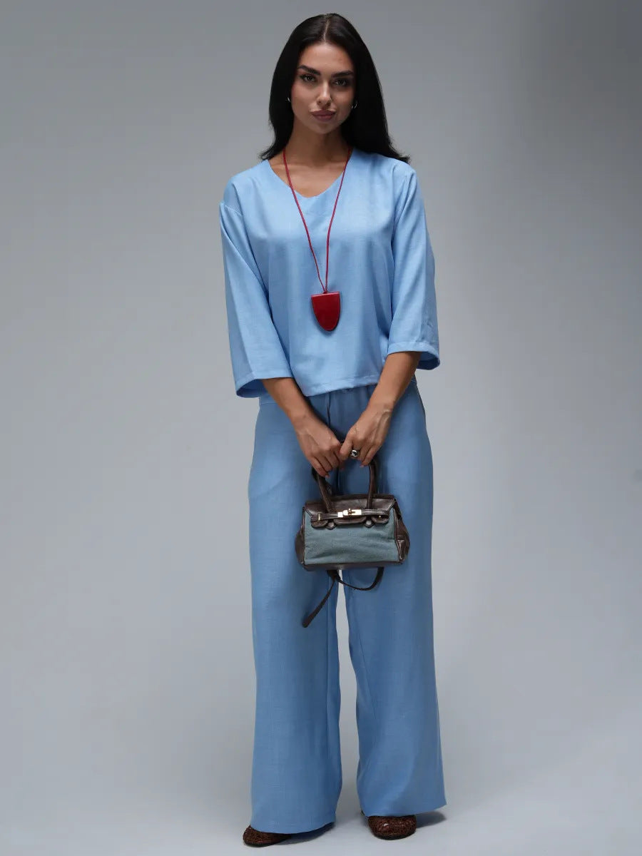 Best Summer Style Two-Piece Loose Cropped Sleeve Suit