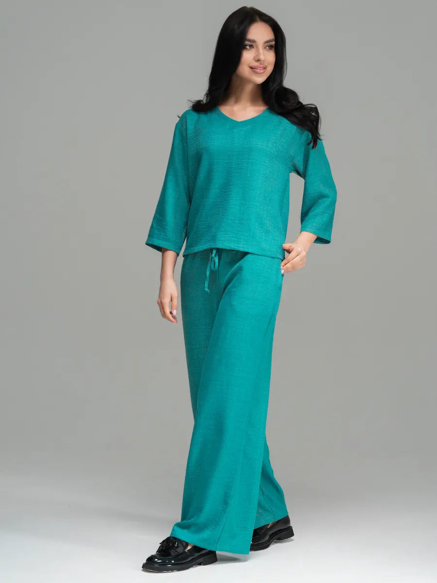 Best Summer Style Two-Piece Loose Cropped Sleeve Suit