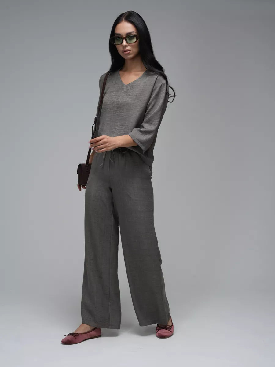 Best Summer Style Two-Piece Loose Cropped Sleeve Suit